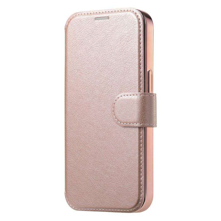 Splitable Electroplated MagSafe RFID Anti-theft Leather Phone Case with Lens Film, For iPhone 13 ...