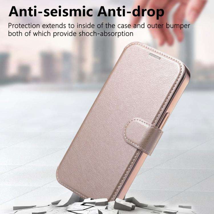 Splitable Electroplated MagSafe RFID Anti-theft Leather Phone Case with Lens Film, For iPhone 13 ...