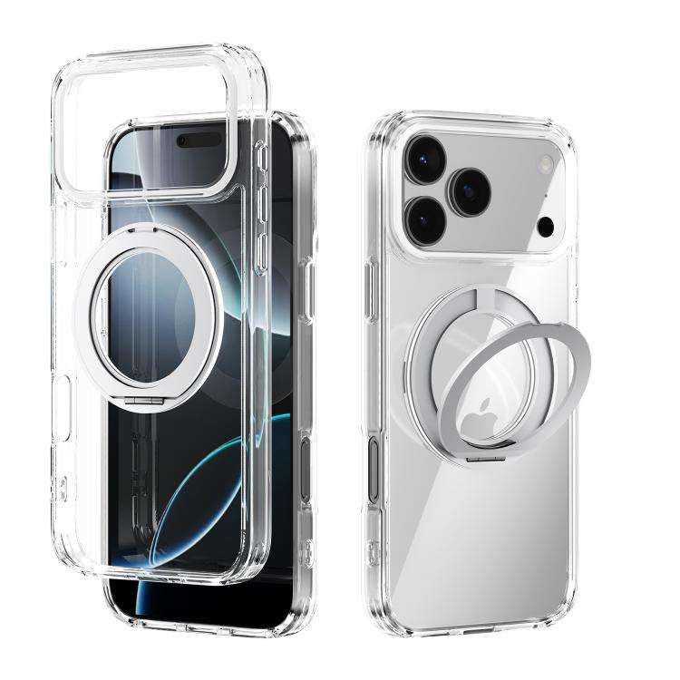 ABEEL MagSafe Q-LUCK Pivot Bracket Transparent Phone Case, For iPhone 18 Pro / 17 Pro, For iPhone...