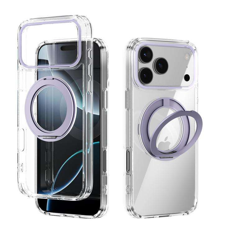 ABEEL MagSafe Q-LUCK Pivot Bracket Transparent Phone Case, For iPhone 18 Pro / 17 Pro, For iPhone...