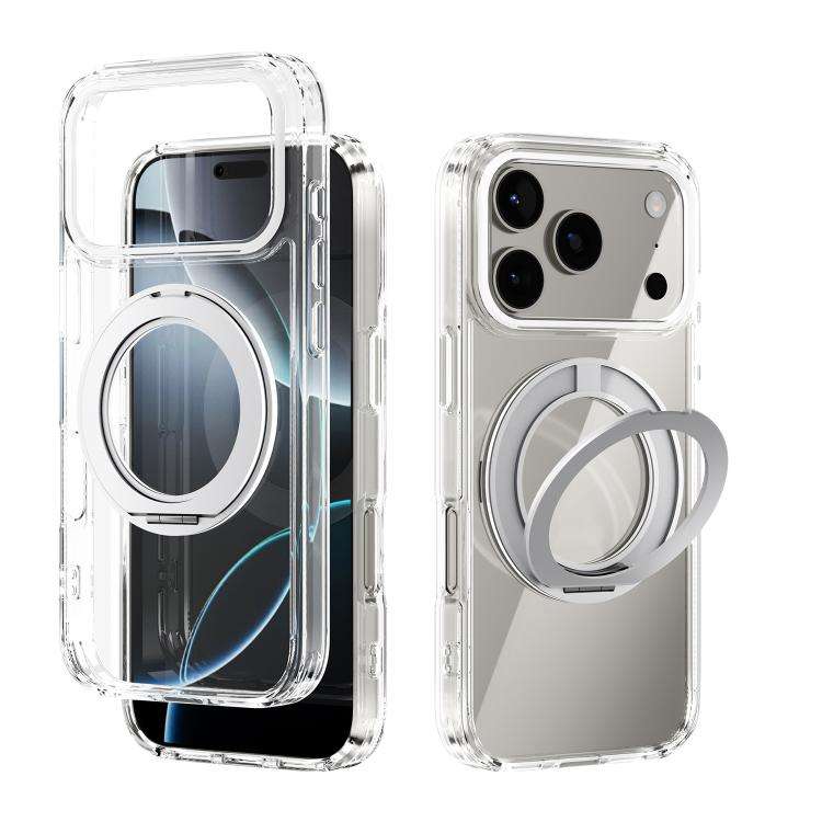 ABEEL MagSafe Q-LUCK Pivot Bracket Transparent Phone Case, For iPhone 18 Pro / 17 Pro, For iPhone...