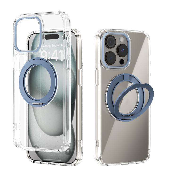 ABEEL MagSafe Q-LUCK Pivot Bracket Transparent Phone Case, For iPhone 15 Pro Max, For iPhone 15 P...