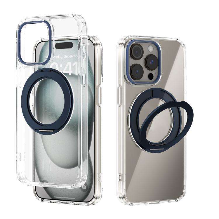 ABEEL MagSafe Q-LUCK Pivot Bracket Transparent Phone Case, For iPhone 15 Pro Max, For iPhone 15 P...