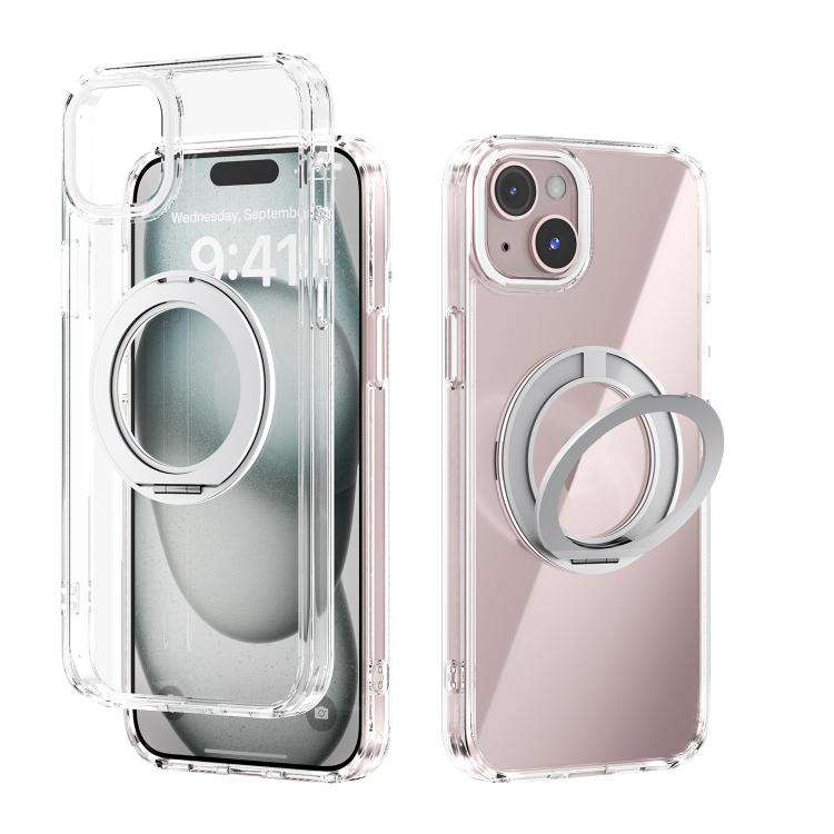 ABEEL MagSafe Q-LUCK Pivot Bracket Transparent Phone Case, For iPhone 15 Pro Max, For iPhone 15 P...