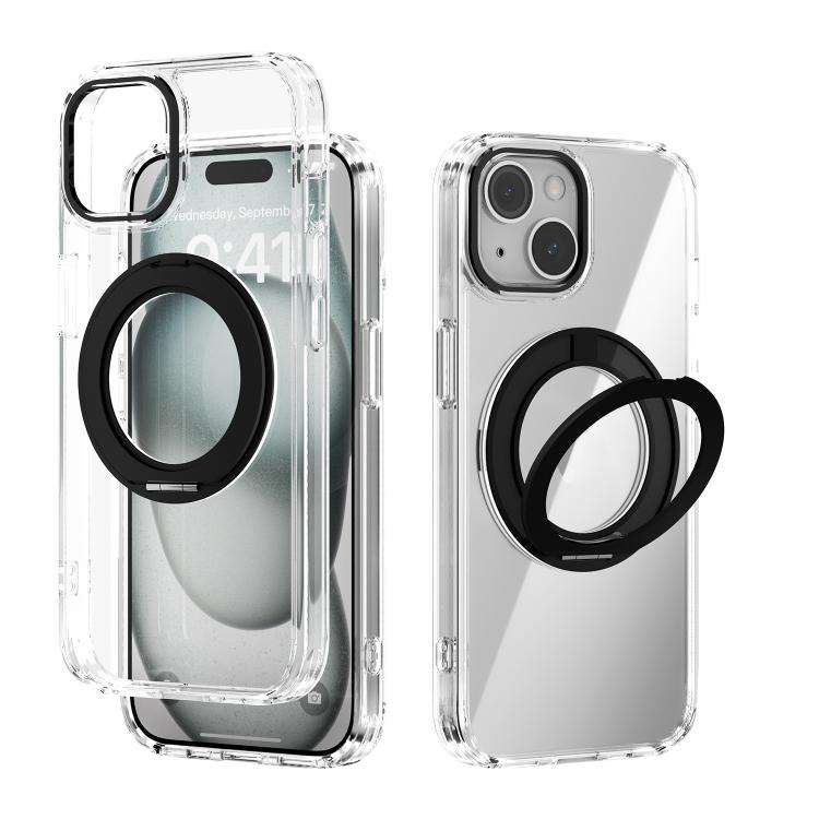 ABEEL MagSafe Q-LUCK Pivot Bracket Transparent Phone Case, For iPhone 15 Pro Max, For iPhone 15 P...