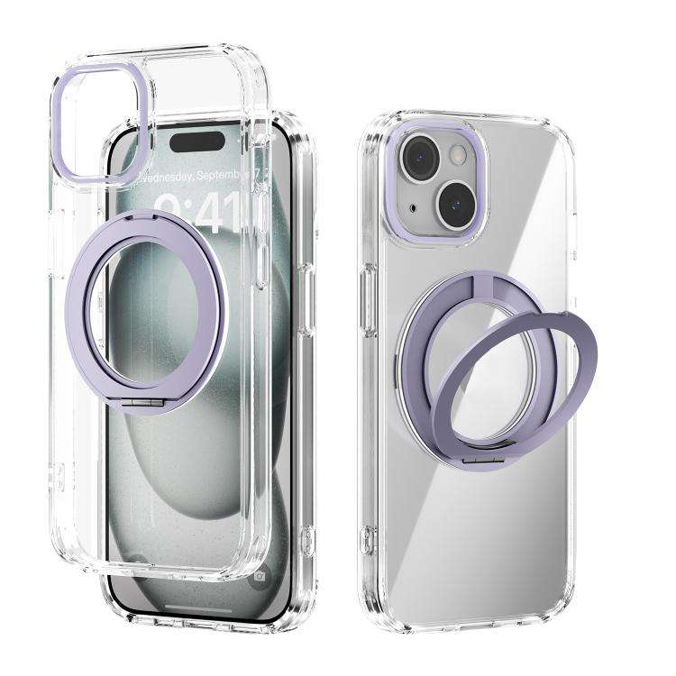 ABEEL MagSafe Q-LUCK Pivot Bracket Transparent Phone Case, For iPhone 15 Pro Max, For iPhone 15 P...