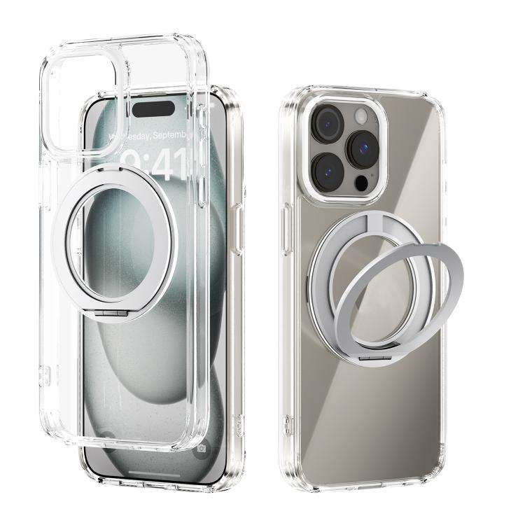 ABEEL MagSafe Q-LUCK Pivot Bracket Transparent Phone Case, For iPhone 13 Pro Max, For iPhone 13 P...