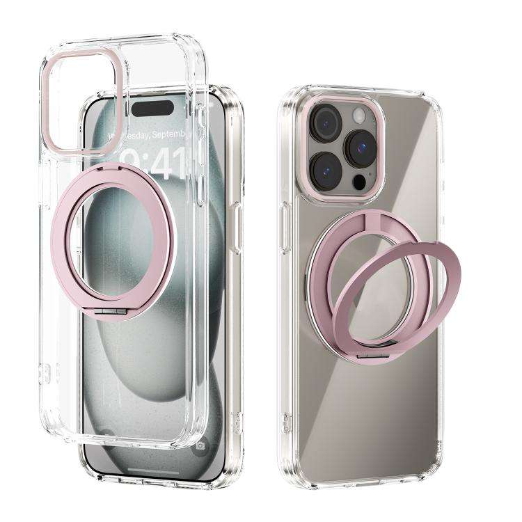 ABEEL MagSafe Q-LUCK Pivot Bracket Transparent Phone Case, For iPhone 13 Pro Max, For iPhone 13 P...