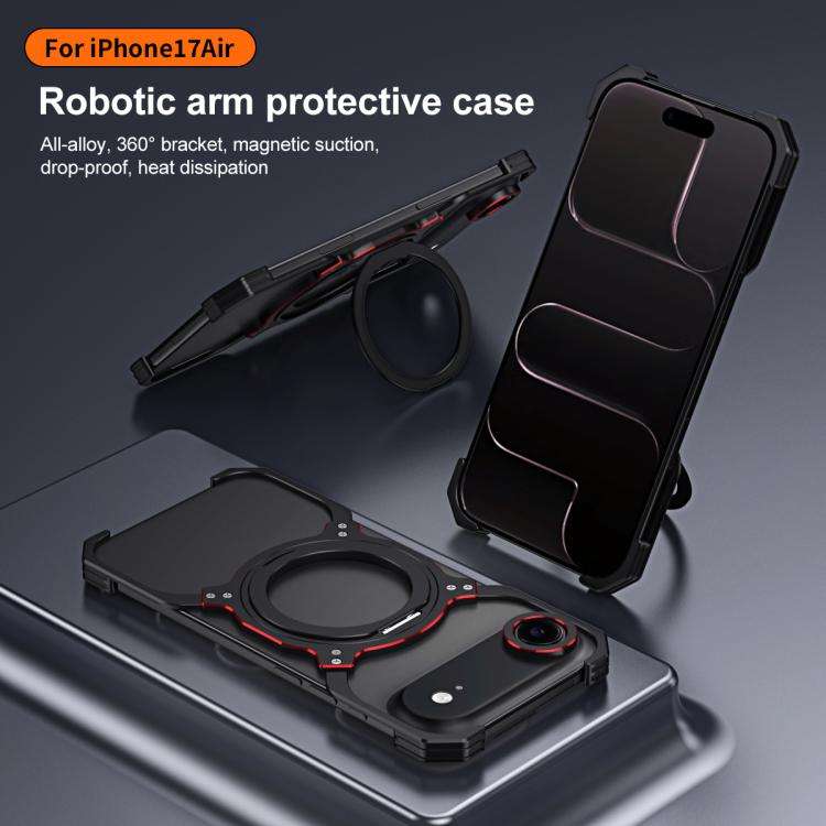 Mechanical Arm Borderless MagSafe Holder Metal Phone Case, For iPhone Air