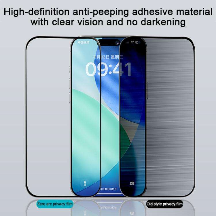 Benks Zero Curve Edge Privacy Tempered Screen Protector, For iPhone 17 Pro Max, For iPhone 17, Fo...