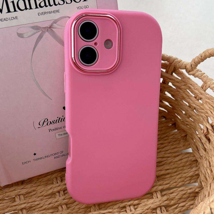 Fat Dun Solid Color Metal Photo Frame TPU Phone Case, For iPhone 16 Plus, For iPhone 16, For iPho...