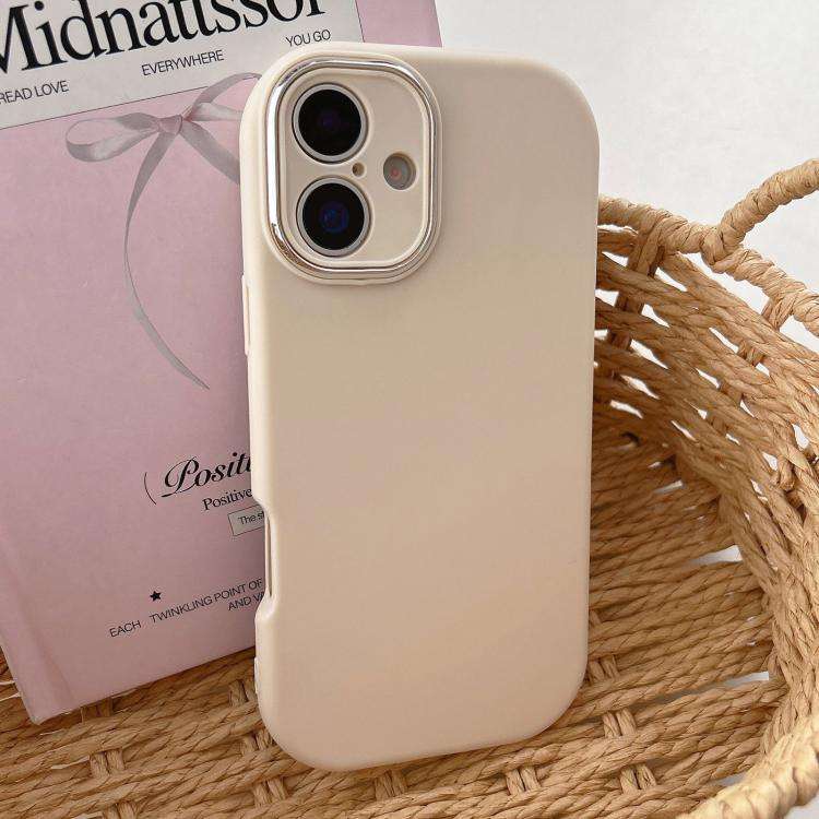Fat Dun Solid Color Metal Photo Frame TPU Phone Case, For iPhone 16 Plus, For iPhone 16, For iPho...