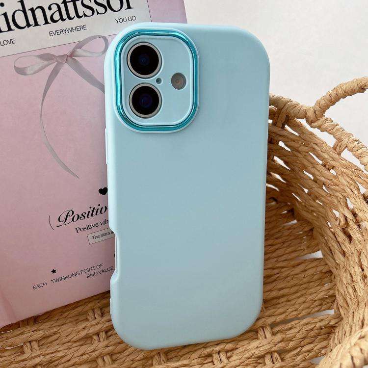 Fat Dun Solid Color Metal Photo Frame TPU Phone Case, For iPhone 16 Plus, For iPhone 16, For iPho...