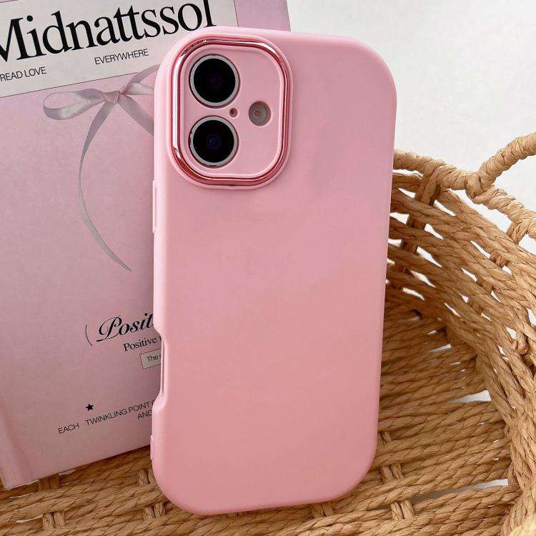 Fat Dun Solid Color Metal Photo Frame TPU Phone Case, For iPhone 16 Plus, For iPhone 16, For iPho...