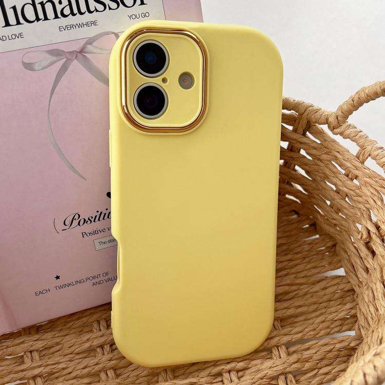 Fat Dun Solid Color Metal Photo Frame TPU Phone Case, For iPhone 16 Plus, For iPhone 16, For iPho...
