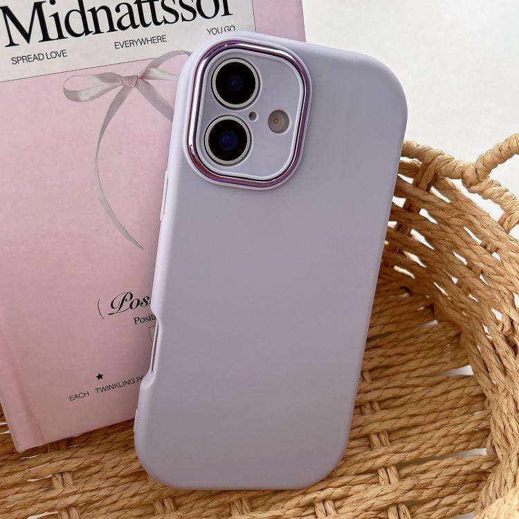 Fat Dun Solid Color Metal Photo Frame TPU Phone Case, For iPhone 16 Plus, For iPhone 16, For iPho...