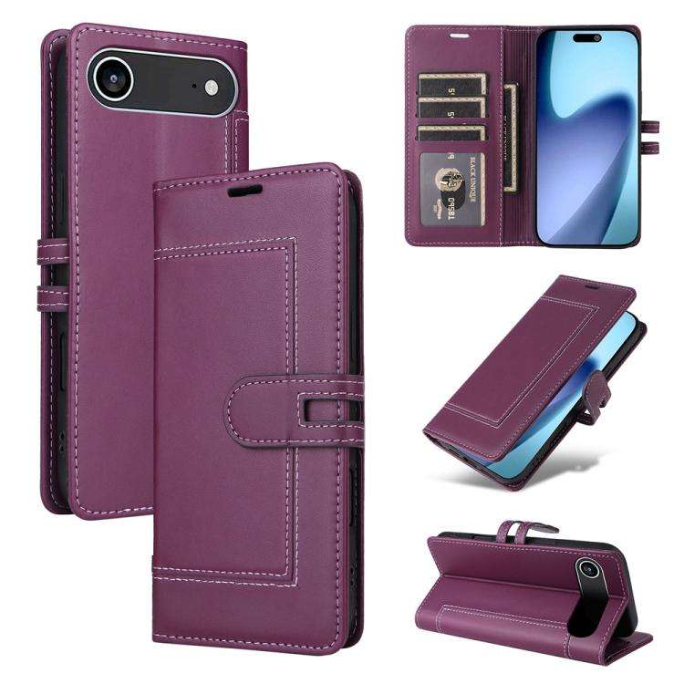 Stitched Magnetic Buckle Leather Phone Case, For iPhone 17e / 16e, For iPhone 17 Pro Max, For iPh...