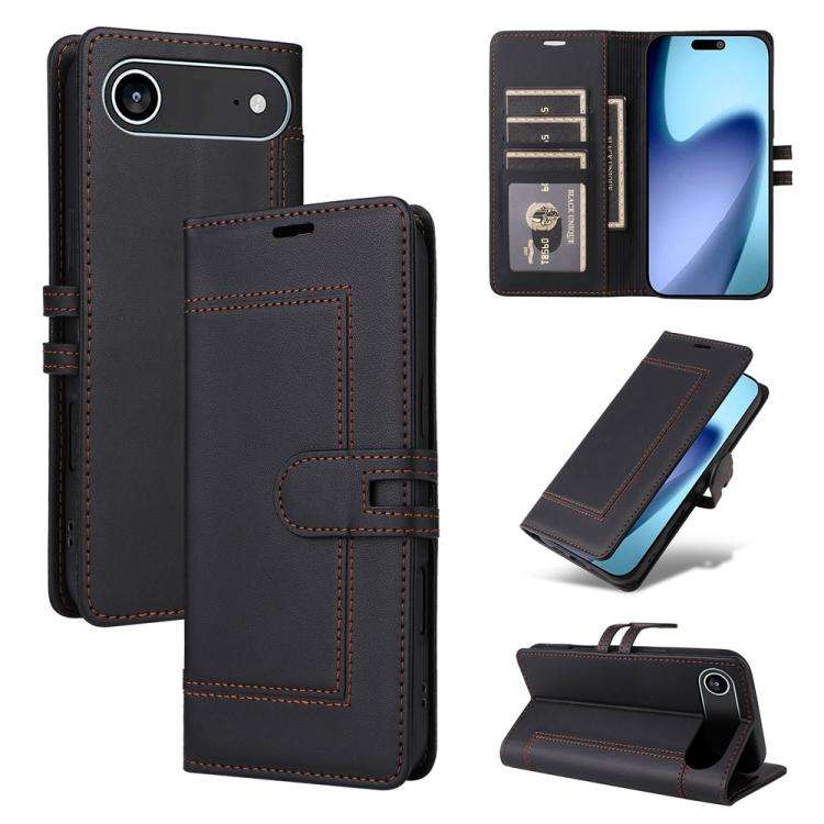 Stitched Magnetic Buckle Leather Phone Case, For iPhone 17e / 16e, For iPhone 17 Pro Max, For iPh...
