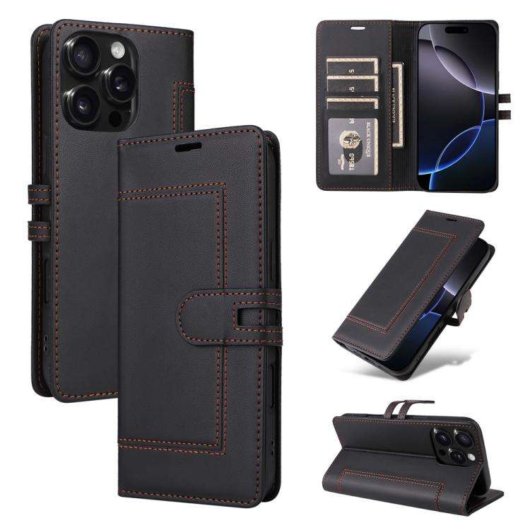 Stitched Magnetic Buckle Leather Phone Case, For iPhone 17e / 16e, For iPhone 17 Pro Max, For iPh...