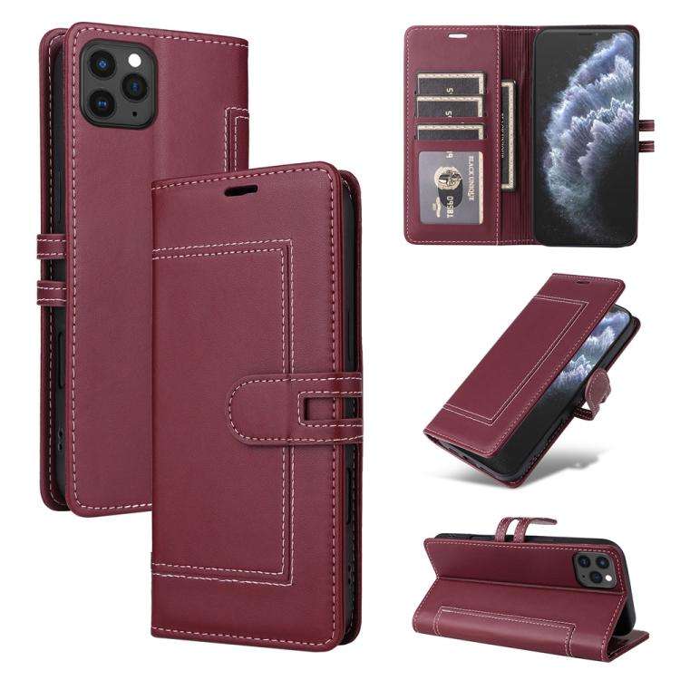 Stitched Magnetic Buckle Leather Phone Case, For iPhone 17e / 16e, For iPhone 17 Pro Max, For iPh...
