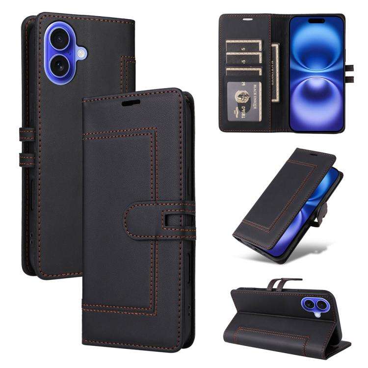 Stitched Magnetic Buckle Leather Phone Case, For iPhone 17e / 16e, For iPhone 17 Pro Max, For iPh...