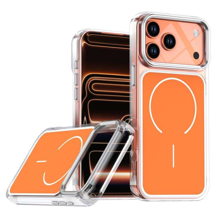 Electroplated Dual Color PC Hybrid TPU Soft Frame MagSafe Phone Case, For iPhone 18 Pro / 17 Pro,...