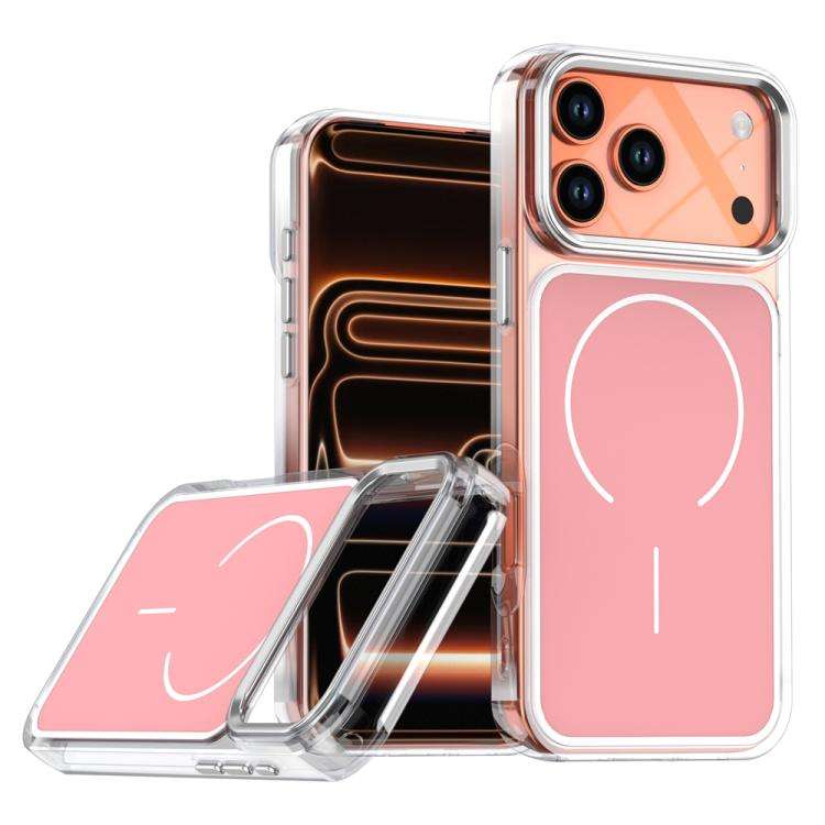 Electroplated Dual Color PC Hybrid TPU Soft Frame MagSafe Phone Case, For iPhone 18 Pro / 17 Pro,...