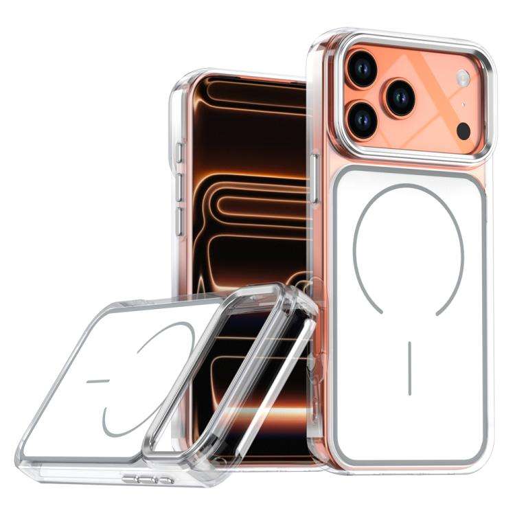 Electroplated Dual Color PC Hybrid TPU Soft Frame MagSafe Phone Case, For iPhone 18 Pro / 17 Pro,...