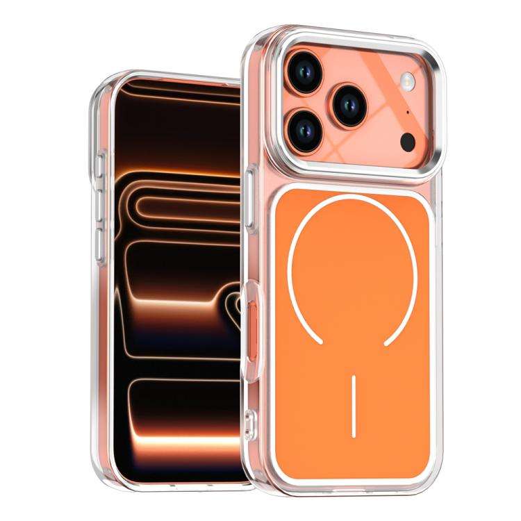 Electroplated Dual Color PC Hybrid TPU Soft Frame MagSafe Phone Case, For iPhone 18 Pro / 17 Pro,...