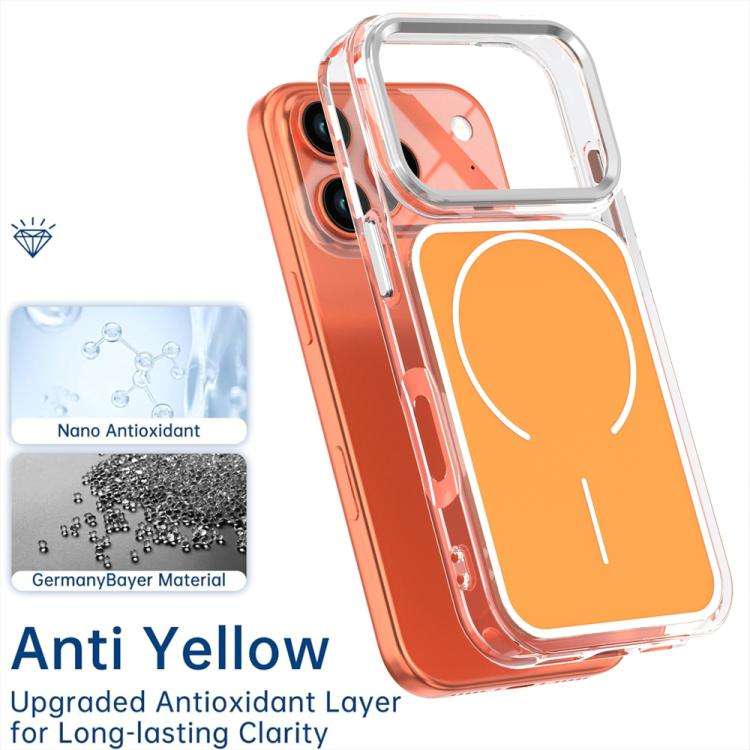 Electroplated Dual Color PC Hybrid TPU Soft Frame MagSafe Phone Case, For iPhone 18 Pro / 17 Pro,...