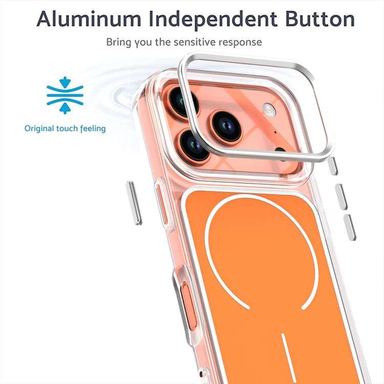 Electroplated Dual Color PC Hybrid TPU Soft Frame MagSafe Phone Case, For iPhone 18 Pro / 17 Pro,...