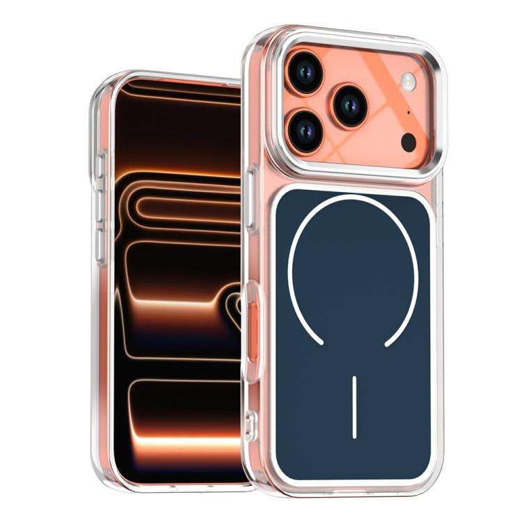 Electroplated Dual Color PC Hybrid TPU Soft Frame MagSafe Phone Case, For iPhone 18 Pro / 17 Pro,...