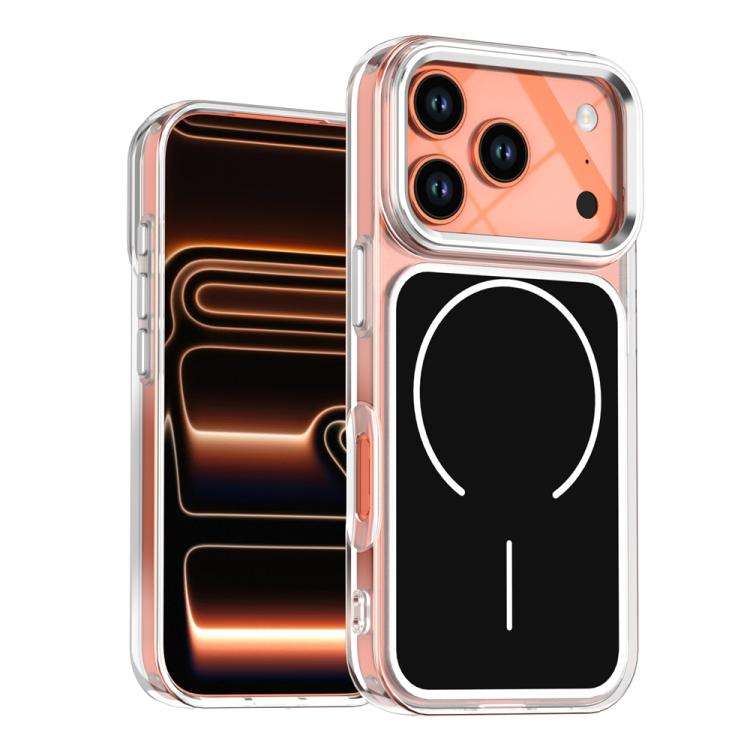 Electroplated Dual Color PC Hybrid TPU Soft Frame MagSafe Phone Case, For iPhone 18 Pro / 17 Pro,...