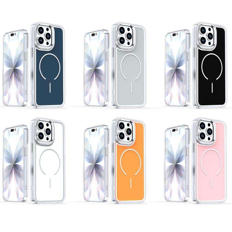 Electroplated Dual Color PC Hybrid TPU Soft Frame MagSafe Phone Case, For iPhone 15 Pro Max, For ...