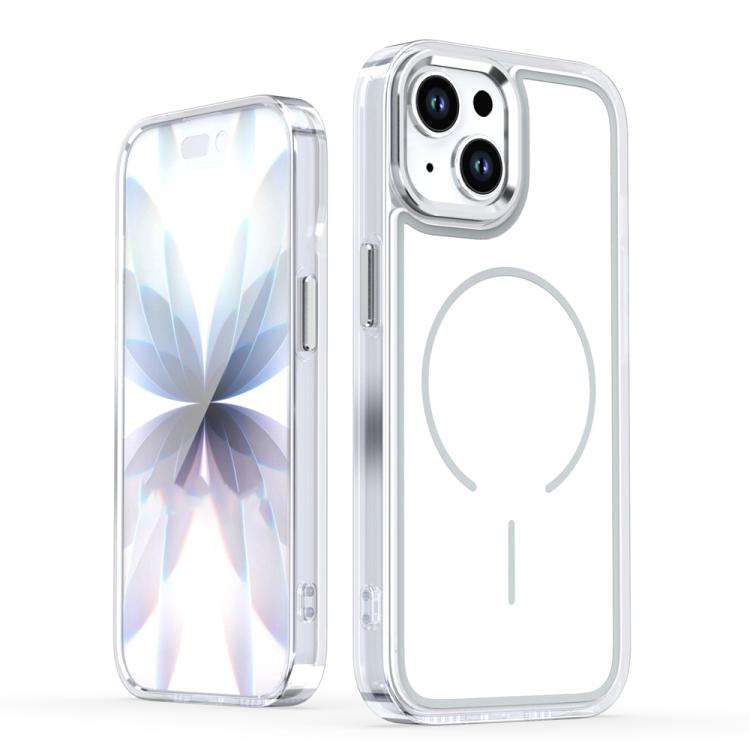 Electroplated Dual Color PC Hybrid TPU Soft Frame MagSafe Phone Case, For iPhone 15 Pro Max, For ...