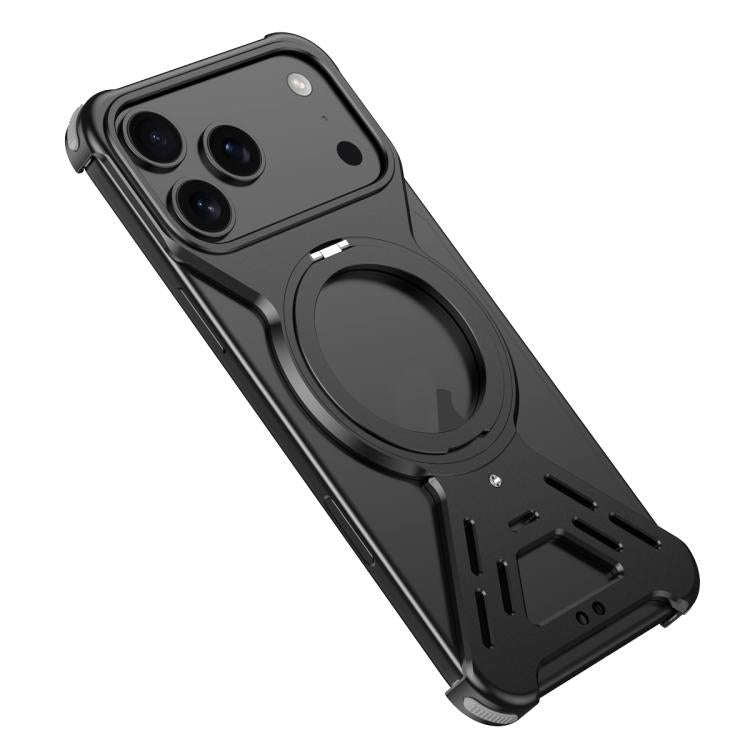 Armor 360 Holder Frameless Alloy MagSafe Phone Case, For iPhone 17 Pro Max, For iPhone 17 Pro, Fo...