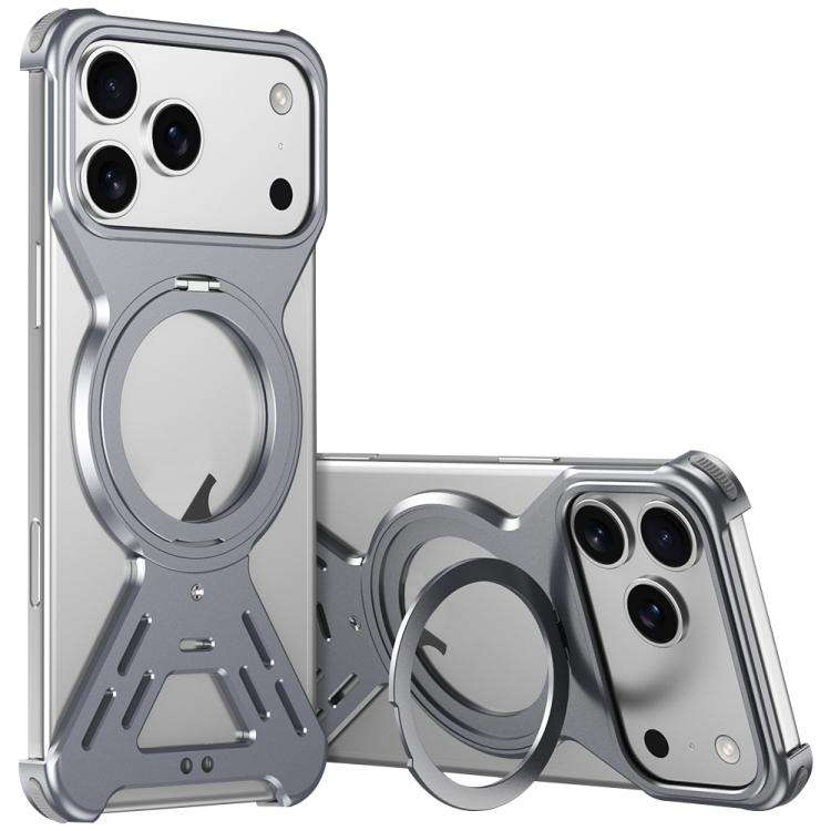 Armor 360 Holder Frameless Alloy MagSafe Phone Case, For iPhone 17 Pro Max, For iPhone 17 Pro, Fo...