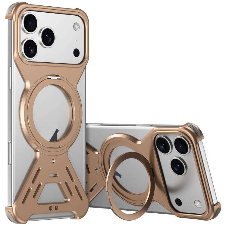 Armor 360 Holder Frameless Alloy MagSafe Phone Case, For iPhone 17 Pro Max, For iPhone 17 Pro, Fo...