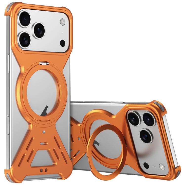 Armor 360 Holder Frameless Alloy MagSafe Phone Case, For iPhone 17 Pro Max, For iPhone 17 Pro, Fo...