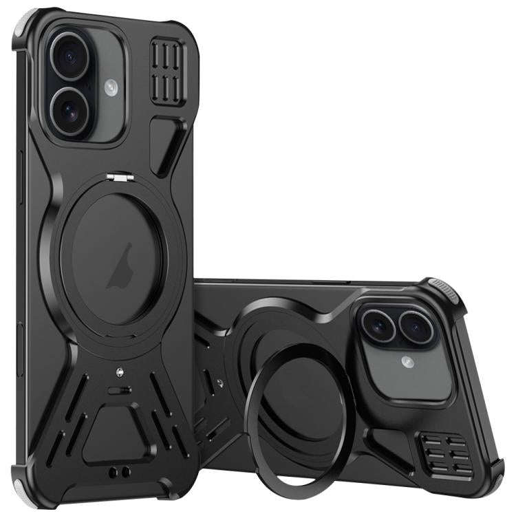 Armor 360 Holder Frameless Alloy MagSafe Phone Case, For iPhone 17 Pro Max, For iPhone 17 Pro, Fo...