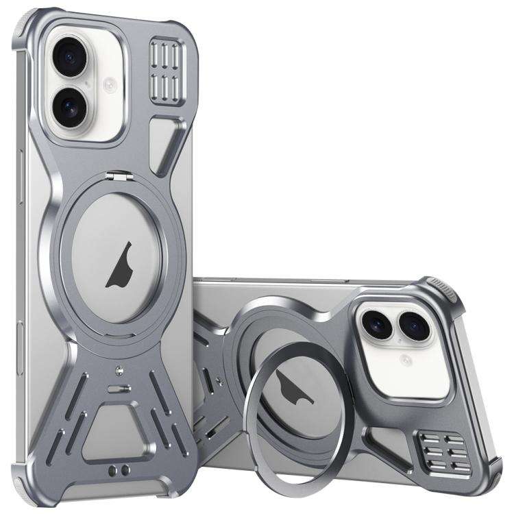 Armor 360 Holder Frameless Alloy MagSafe Phone Case, For iPhone 17 Pro Max, For iPhone 17 Pro, Fo...