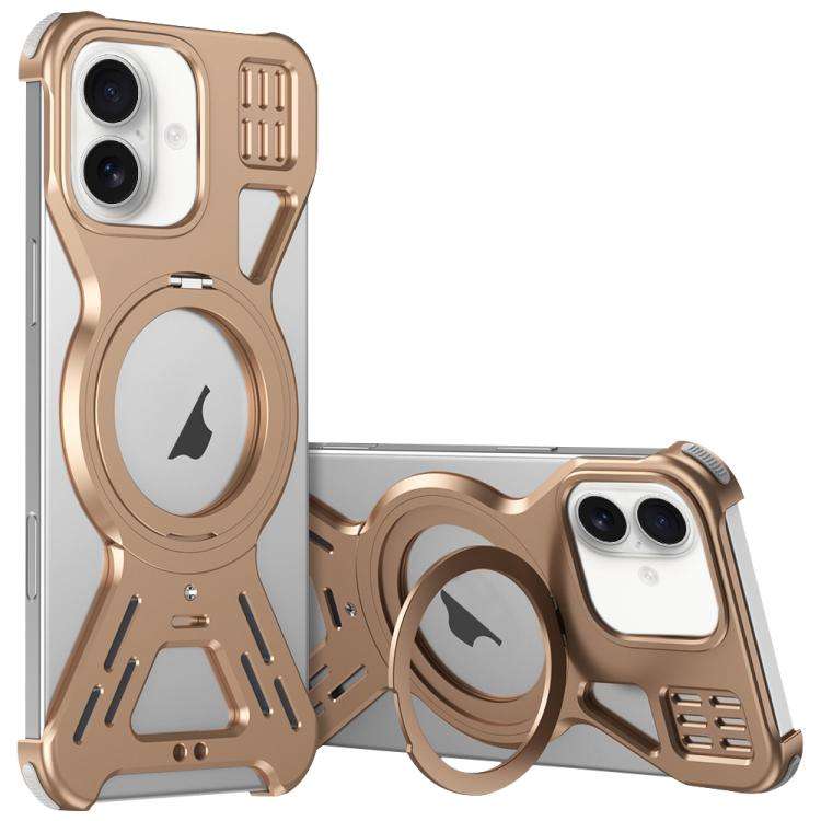 Armor 360 Holder Frameless Alloy MagSafe Phone Case, For iPhone 17 Pro Max, For iPhone 17 Pro, Fo...