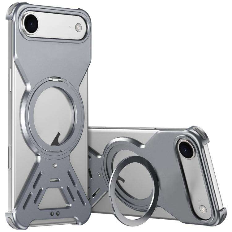 Armor 360 Holder Frameless Alloy MagSafe Phone Case, For iPhone 17 Pro Max, For iPhone 17 Pro, Fo...