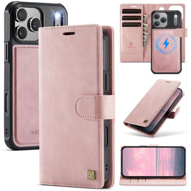 AutSpace A05 2 in 1 Retro Calf Texture MagSafe Magnetic Phone Case, For iPhone 17e / 16e, For iPh...