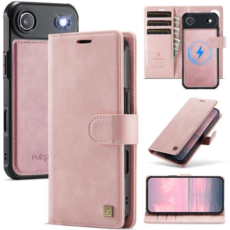 AutSpace A05 2 in 1 Retro Calf Texture MagSafe Magnetic Phone Case, For iPhone 17e / 16e, For iPh...
