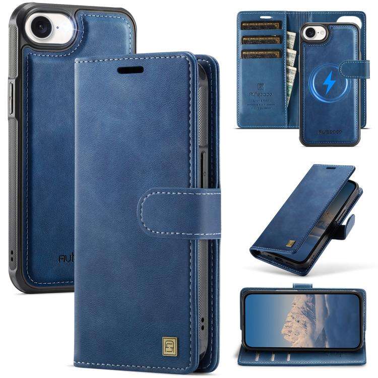 AutSpace A05 2 in 1 Retro Calf Texture MagSafe Magnetic Phone Case, For iPhone 17e / 16e, For iPh...