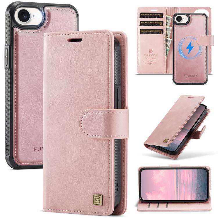AutSpace A05 2 in 1 Retro Calf Texture MagSafe Magnetic Phone Case, For iPhone 17e / 16e, For iPh...