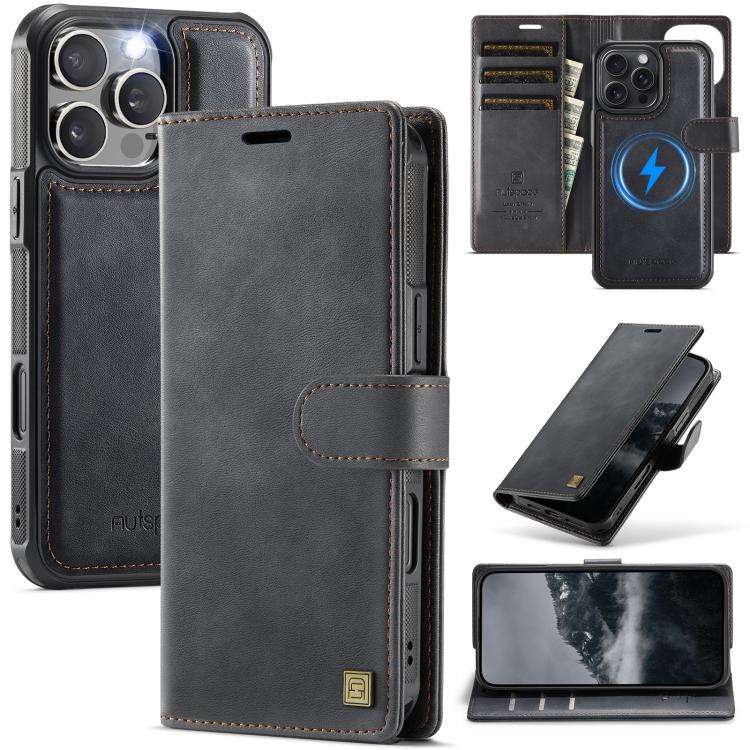 AutSpace A05 2 in 1 Retro Calf Texture MagSafe Magnetic Phone Case, For iPhone 17e / 16e, For iPh...