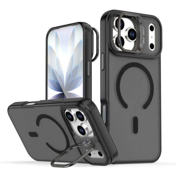Bright Color Frosted Skin-feel Camera Bracket Magsafe Phone Case, For iPhone 18 Pro, For iPhone 1...