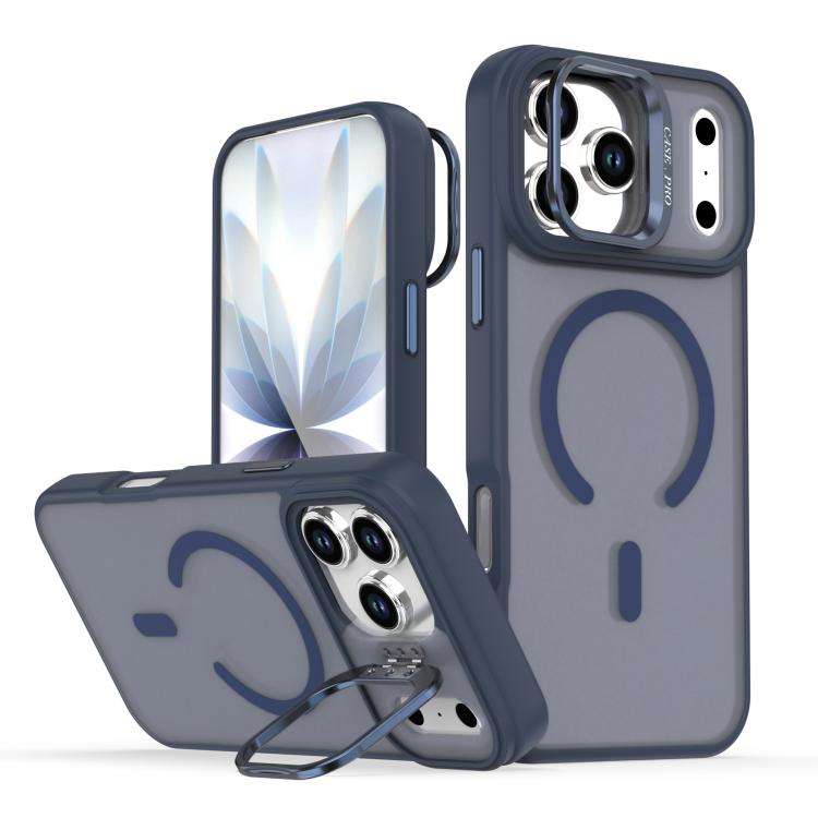 Bright Color Frosted Skin-feel Camera Bracket Magsafe Phone Case, For iPhone 18 Pro, For iPhone 1...